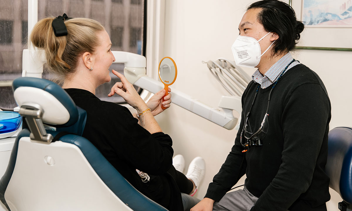 A lady getting Porcelain Veneers in Adelaide
